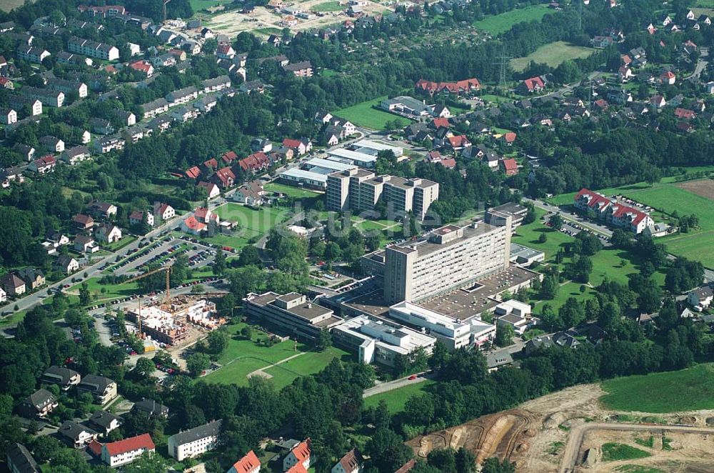 Herford (NRW) aus der Vogelperspektive: Klinikum Herford und Erweiterungsbaustelle einer Aufnahmestation - Herford (NRW)