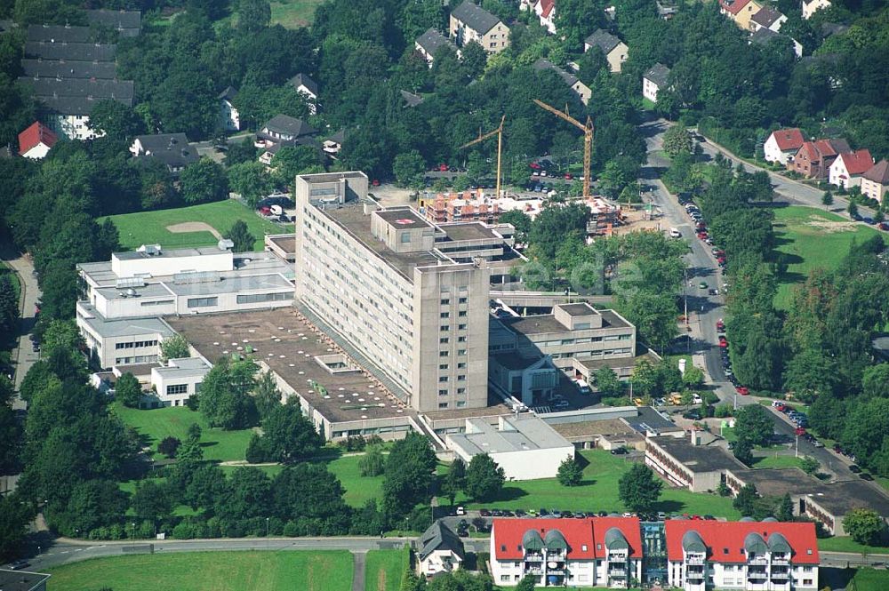 Herford (NRW) von oben - Klinikum Herford und Erweiterungsbaustelle einer Aufnahmestation - Herford (NRW)