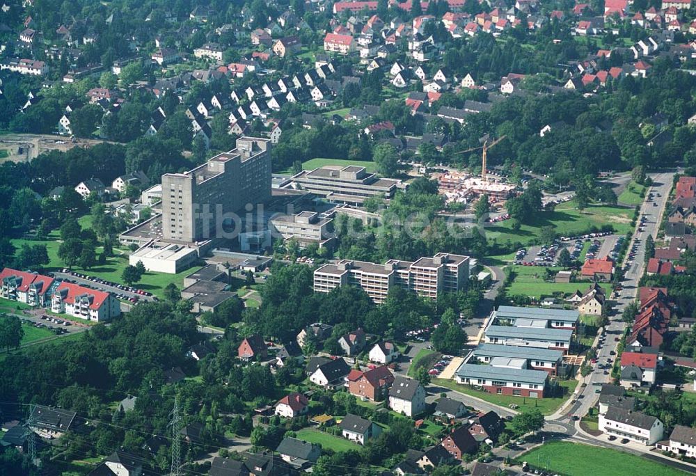 Herford (NRW) von oben - Klinikum Herford und Erweiterungsbaustelle einer Aufnahmestation - Herford (NRW)