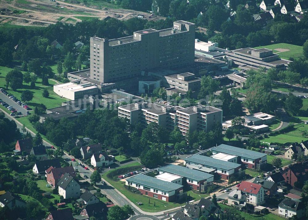 Herford (NRW) aus der Vogelperspektive: Klinikum Herford und Erweiterungsbaustelle einer Aufnahmestation - Herford (NRW)