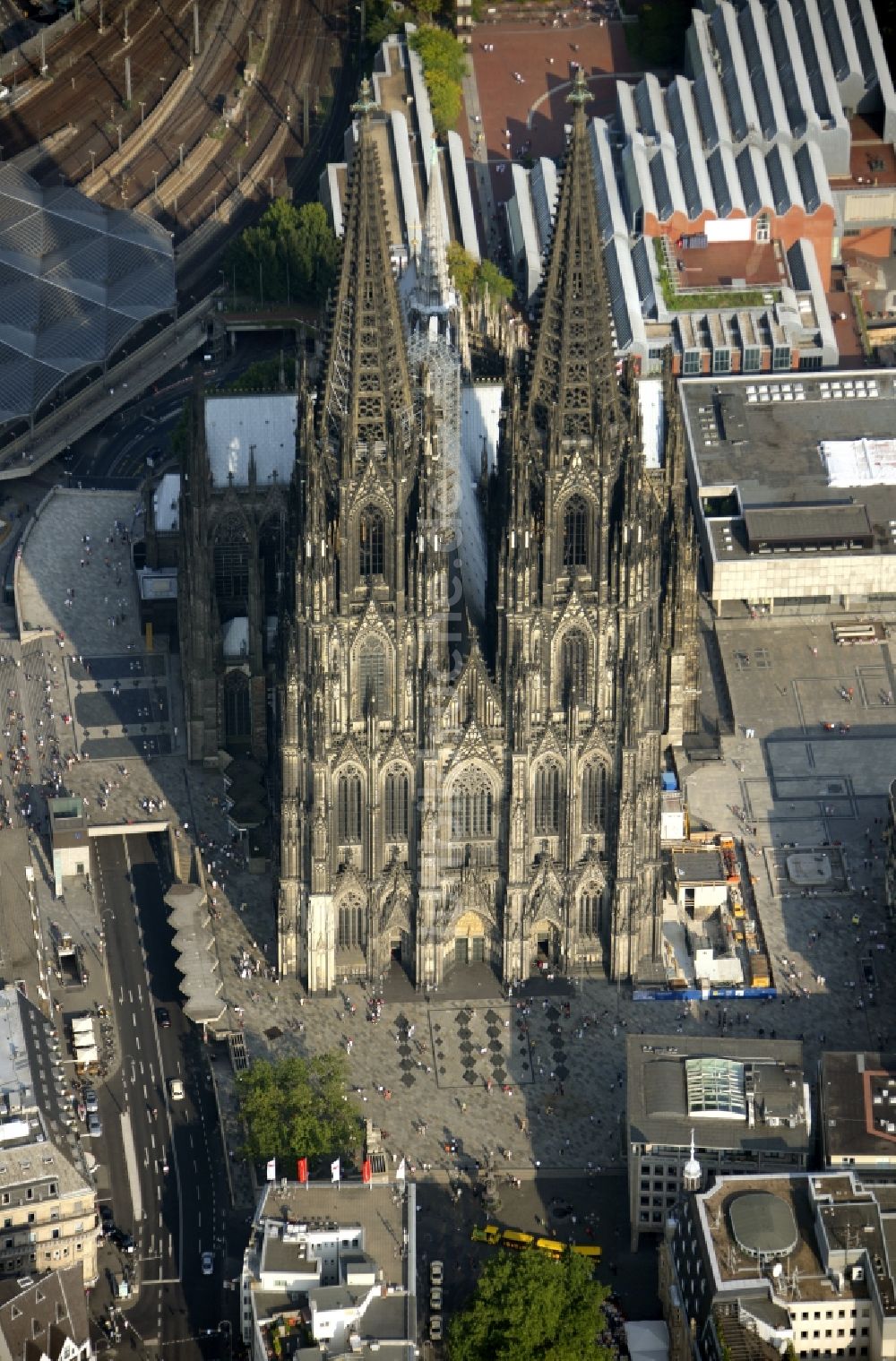 Luftaufnahme Köln - Kölner Dom in Köln im Bundesland Nordrhein-Westfalen