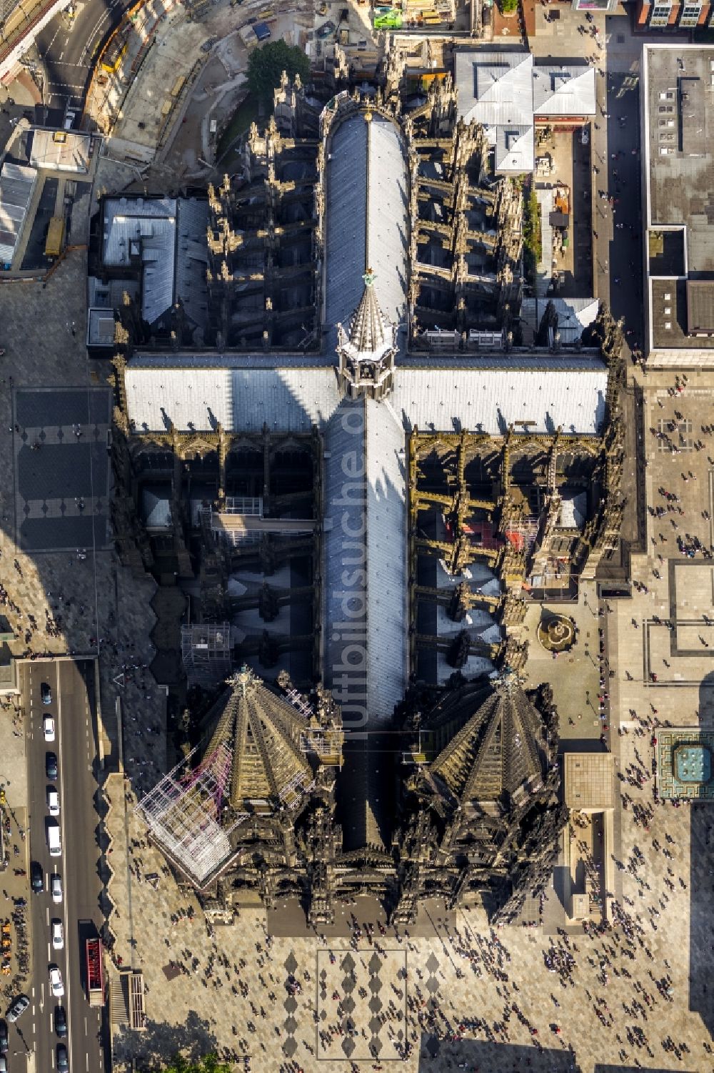 Köln von oben - Kölner Dom in Köln im Bundesland Nordrhein-Westfalen