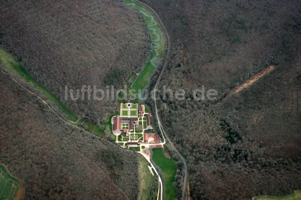 Luftaufnahme Marmagne - Kloster Fontenay in Marmagne in Frankreich