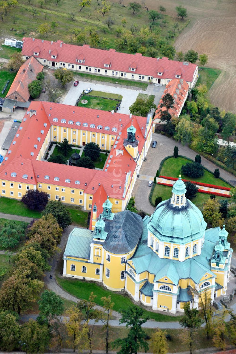 Gostyn von oben - Kloster Heiligberger Sanktuarium in Gostyn, Polen