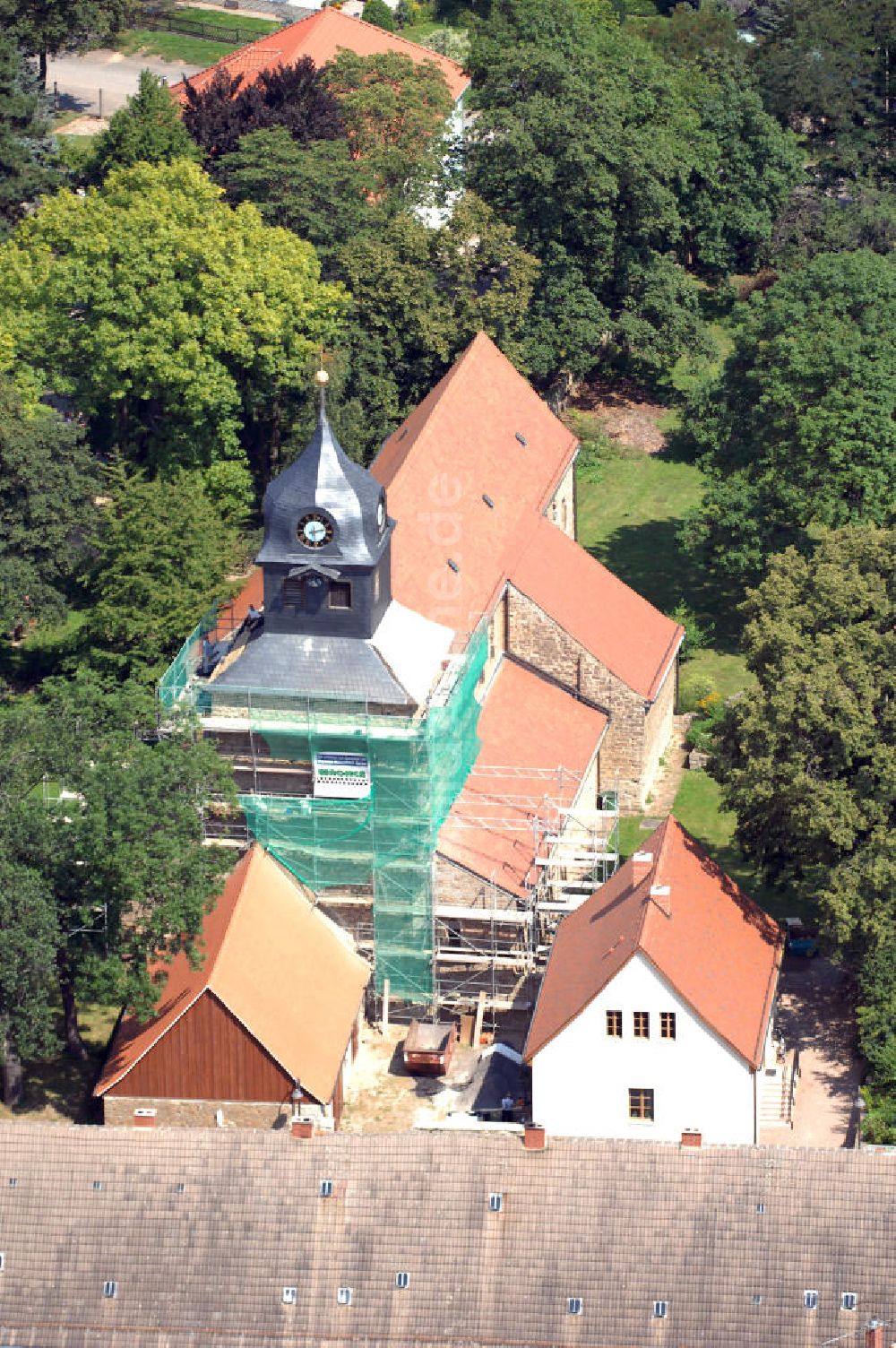 Klostermansfeld aus der Vogelperspektive: Klosterkirche Klostermansfeld