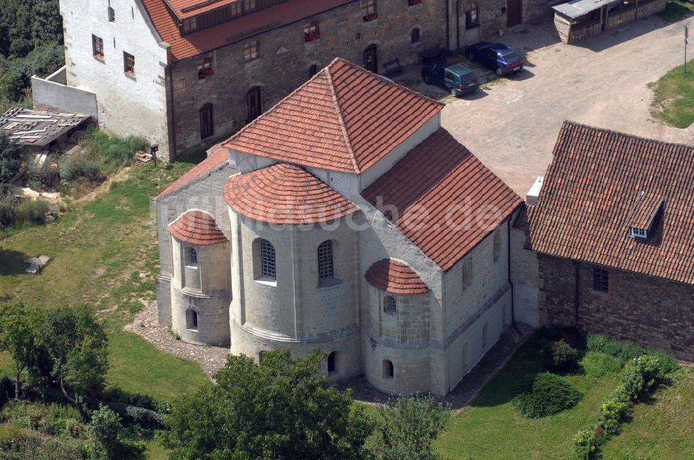 Ermsleben von oben - Klosterkirche der Konradsburg nahe Ermsleben