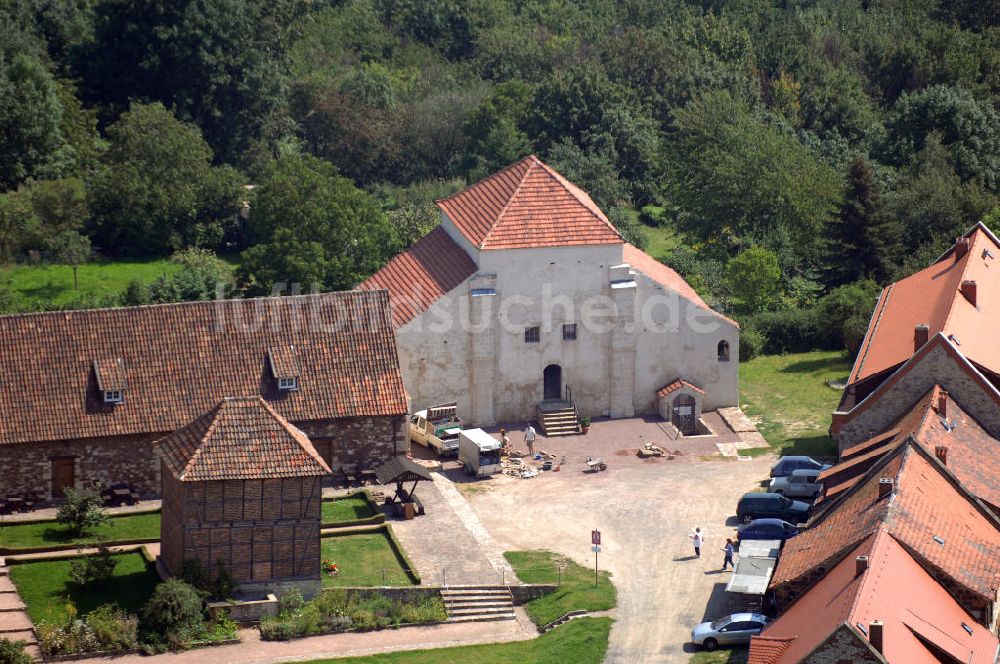 Ermsleben von oben - Klosterkirche der Konradsburg nahe Ermsleben