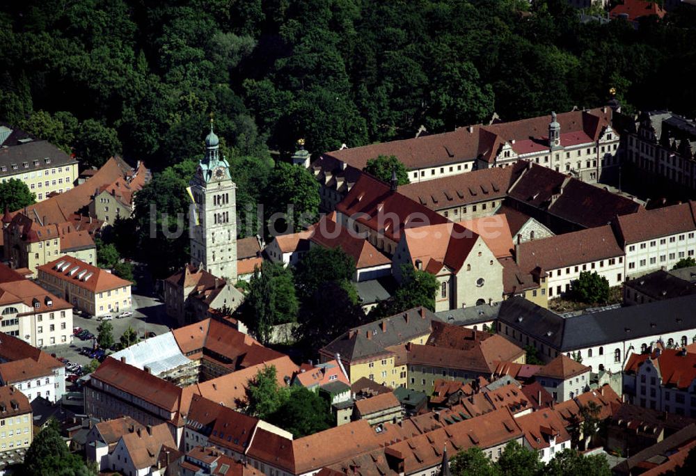 Regensburg von oben - Klosterkirche Sankt Emmeram in Regensburg