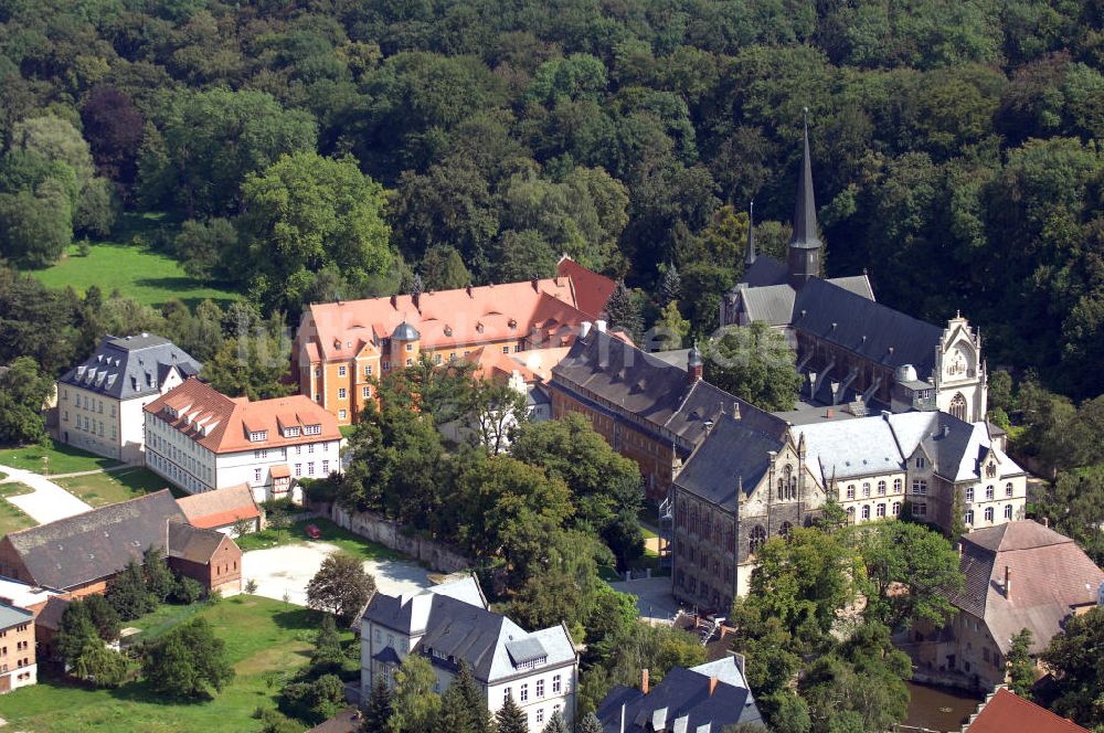 Schulpforte aus der Vogelperspektive: Klosterkirche und Zisterzienserkloster in Schulpforte