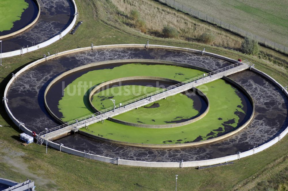 Brandenburg an der Havel von oben - Kläranlage der BRAWAG GmbH in Briest