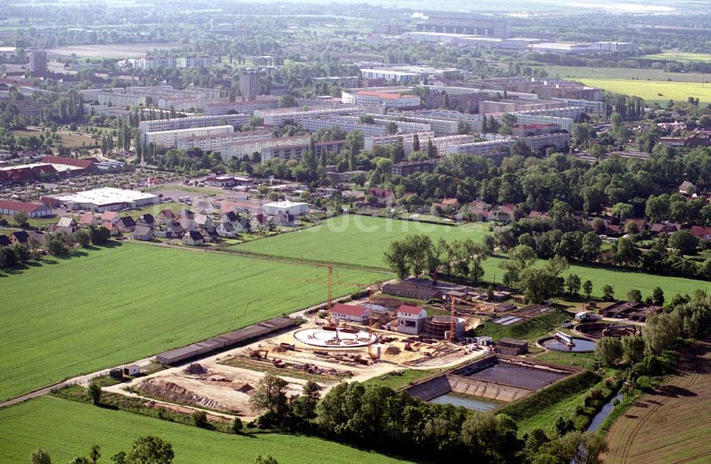 Lübbenau / Brandenburg von oben - Klärwerkerweiterungsbau der Stadtwerke Lübbenau. Datum: 21.05.2003