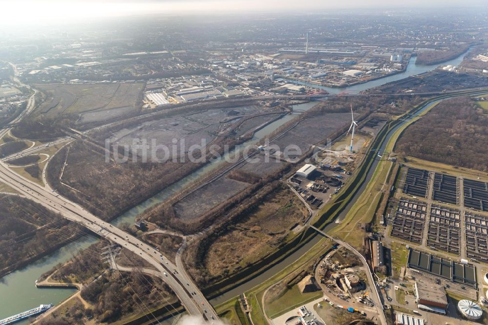 Luftbild Bottrop - Klärwerks- Becken und Reinigungsstufen in Bottrop im Bundesland Nordrhein-Westfalen, Deutschland