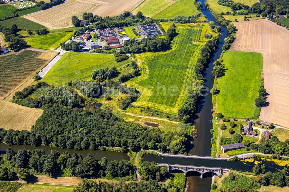 Datteln von oben - Klärwerks- Becken und Reinigungsstufen in Datteln im Bundesland Nordrhein-Westfalen, Deutschland