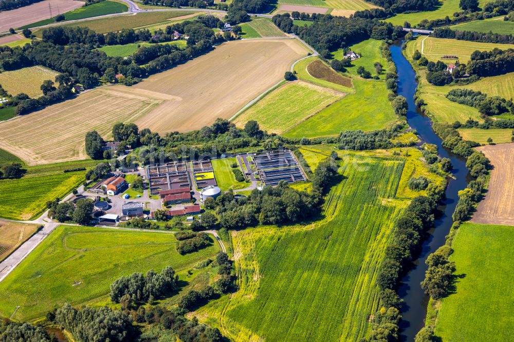 Datteln aus der Vogelperspektive: Klärwerks- Becken und Reinigungsstufen in Datteln im Bundesland Nordrhein-Westfalen, Deutschland