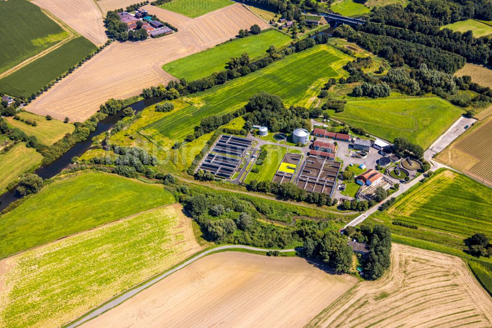 Datteln von oben - Klärwerks- Becken und Reinigungsstufen in Datteln im Bundesland Nordrhein-Westfalen, Deutschland