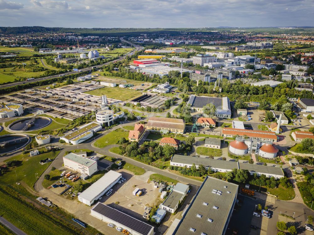 Luftbild Dresden - Klärwerks- Becken und Reinigungsstufen in Dresden im Bundesland Sachsen, Deutschland