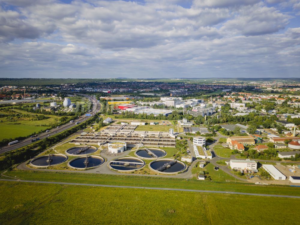 Luftbild Dresden - Klärwerks- Becken und Reinigungsstufen in Dresden im Bundesland Sachsen, Deutschland