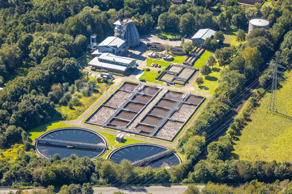 Gevelsberg von oben - Klärwerks- Becken und Reinigungsstufen in Gevelsberg im Bundesland Nordrhein-Westfalen, Deutschland