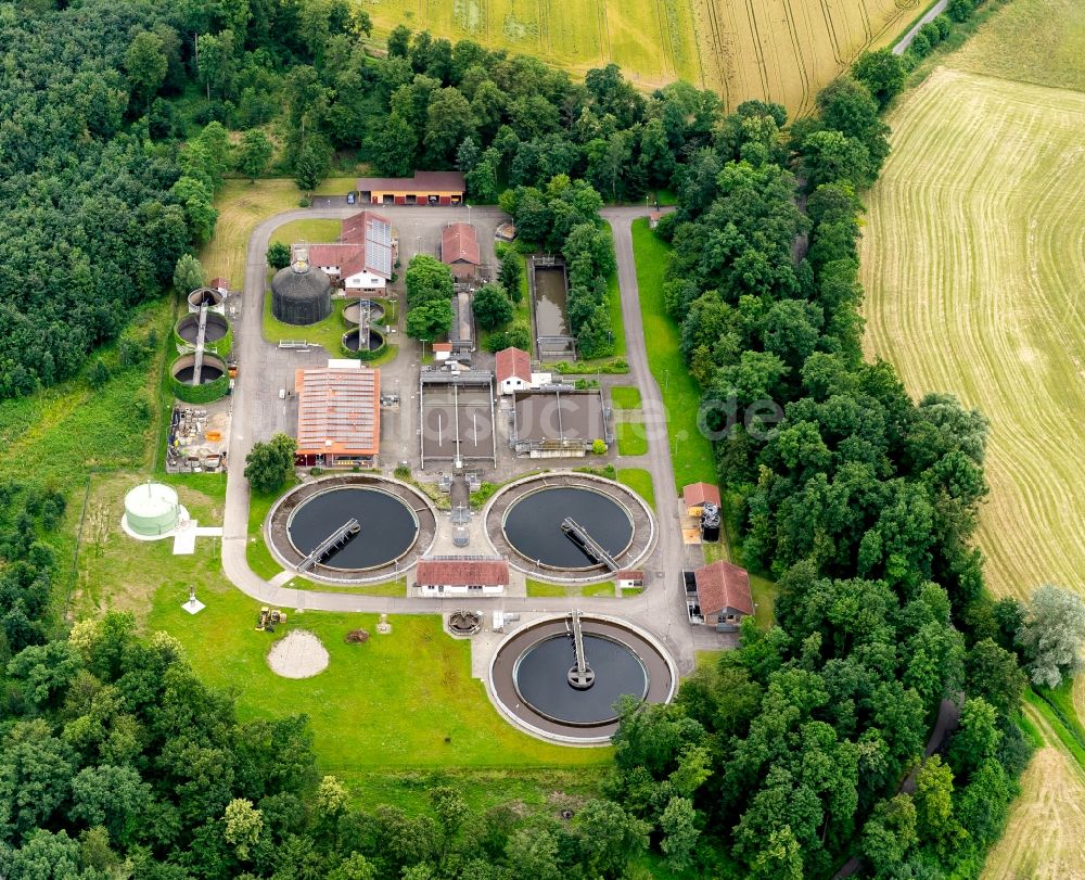 Kappel-Grafenhausen aus der Vogelperspektive: Klärwerks- Becken und Reinigungsstufen in Kappel-Grafenhausen im Bundesland Baden-Württemberg