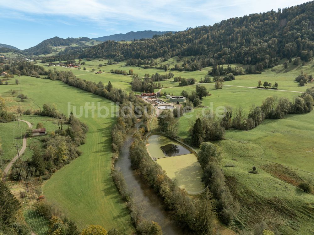 Luftbild Oberstaufen - Klärwerks- Becken und Reinigungsstufen in Oberstaufen im Bundesland Bayern, Deutschland