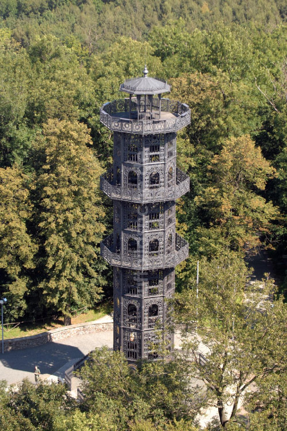 Löbau von oben - König-Friedrich-August-Turm