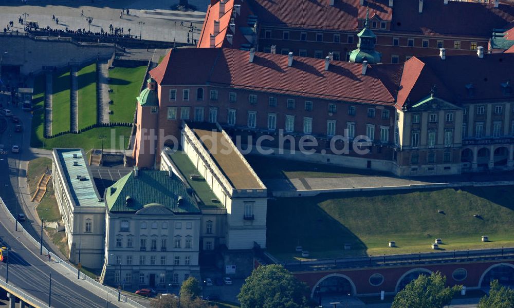 Waschau / Warszawa / Warsaw aus der Vogelperspektive: Königsschlos und Königspalast Warschau