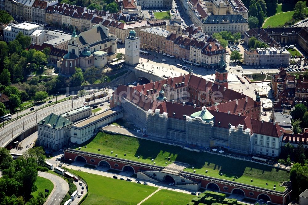 Luftbild Warschau - Königsschloss in der Altstadt von Warschau / Warszawa in Polen