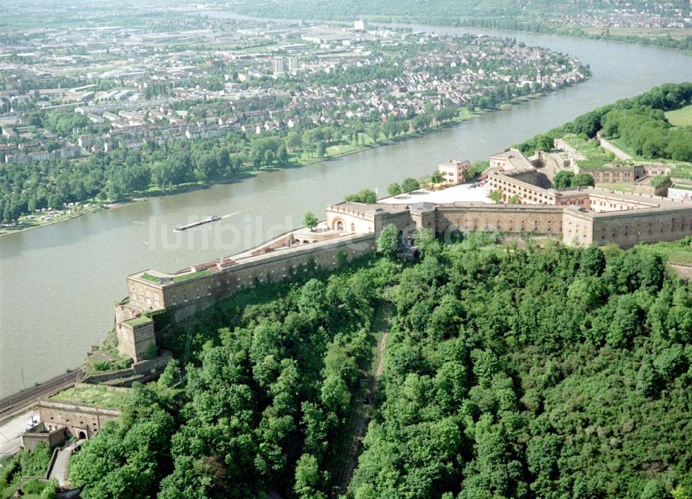 Koblenz aus der Vogelperspektive: Koblenz / Festung am Deutschen Eck.