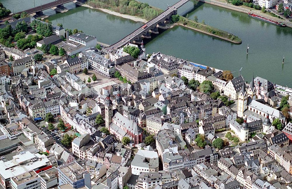 Luftaufnahme Koblenz / Rheinland Pfalz - Koblenz / Rheinland Pfalz Blick auf das Löhr-Center der ECE an der Bahnstrecke und der Hohenfelder Str