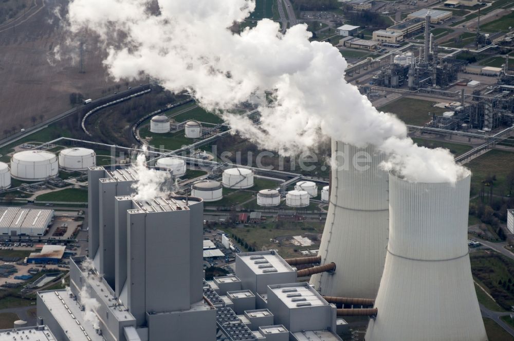 Lippendorf, Neukieritzsch von oben - Kohle- Kraftwerksanlagen des Kraftwerk Lippendorf, Neukieritzsch im Bundesland Sachsen