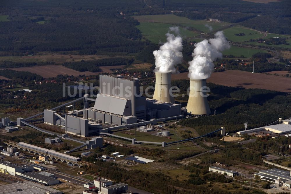 Luftbild Spremberg - Kohle- Kraftwerksanlagen der LEAG Lausitz Energiekraftwerke im Ortsteil Schwarze Pumpe in Spremberg im Bundesland Brandenburg, Deutschland