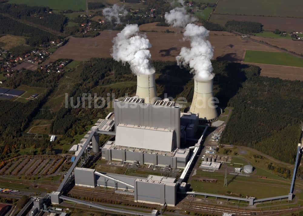 Luftaufnahme Spremberg - Kohle- Kraftwerksanlagen der LEAG Lausitz Energiekraftwerke im Ortsteil Schwarze Pumpe in Spremberg im Bundesland Brandenburg, Deutschland