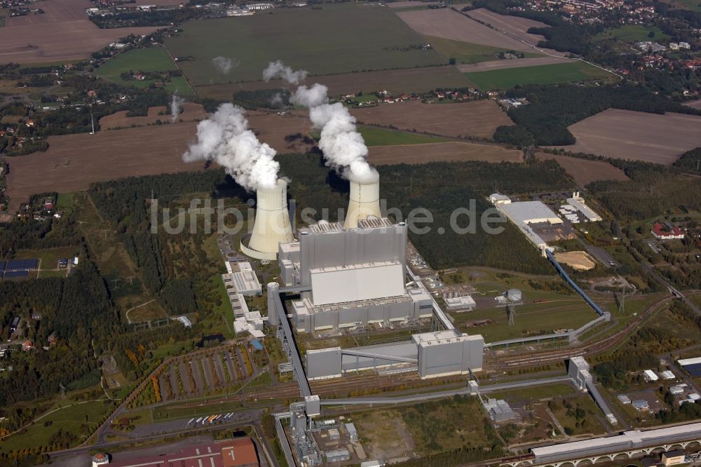 Spremberg von oben - Kohle- Kraftwerksanlagen der LEAG Lausitz Energiekraftwerke im Ortsteil Schwarze Pumpe in Spremberg im Bundesland Brandenburg, Deutschland