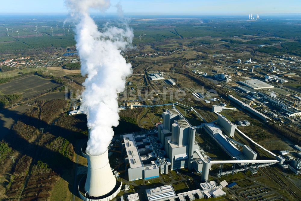 Luftbild Spremberg - Kohle- Kraftwerksanlagen der LEAG Lausitz Energiekraftwerke im Ortsteil Schwarze Pumpe in Spremberg im Bundesland Brandenburg, Deutschland