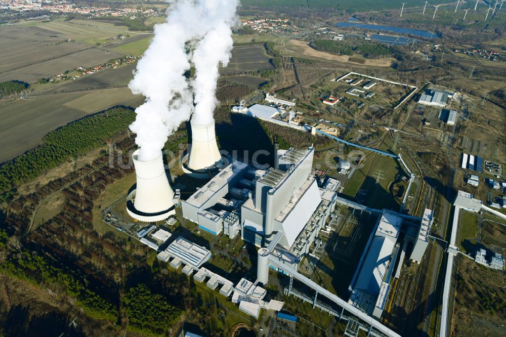 Luftaufnahme Spremberg - Kohle- Kraftwerksanlagen der LEAG Lausitz Energiekraftwerke im Ortsteil Schwarze Pumpe in Spremberg im Bundesland Brandenburg, Deutschland