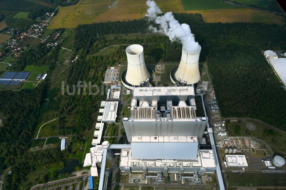 Luftaufnahme Spremberg - Kohle- Kraftwerksanlagen der LEAG Lausitz Energiekraftwerke im Ortsteil Schwarze Pumpe in Spremberg im Bundesland Brandenburg, Deutschland