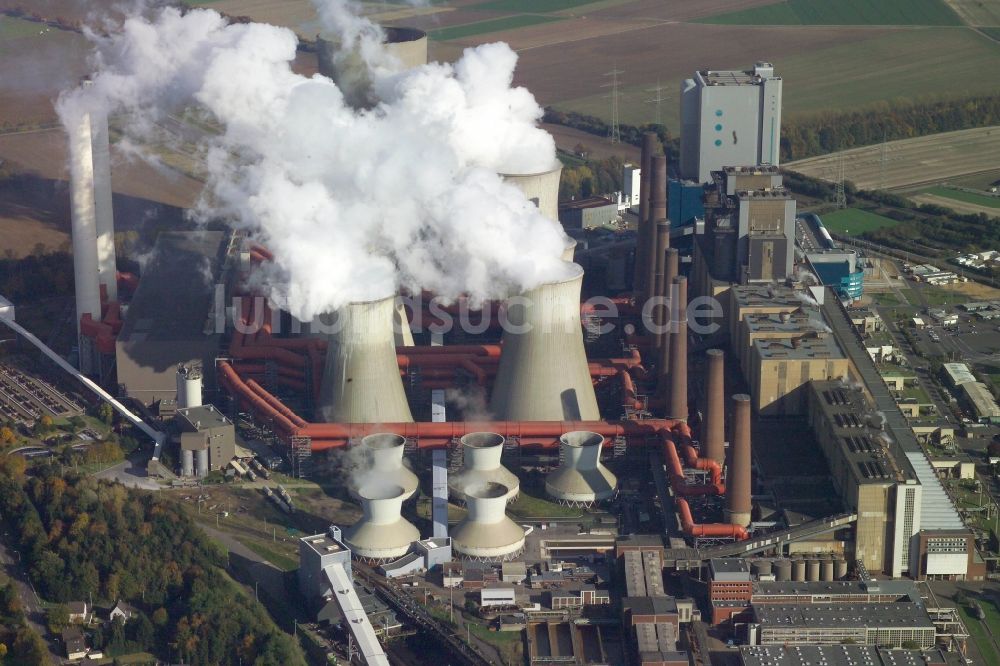 Luftbild Bergheim - Kohle- Kraftwerksanlagen des RWE Power AG Kraftwerk Niederaußem in Bergheim im Bundesland Nordrhein-Westfalen, Deutschland