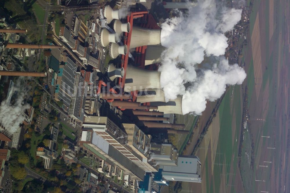 Luftbild Bergheim - Kohle- Kraftwerksanlagen des RWE Power AG Kraftwerk Niederaußem in Bergheim im Bundesland Nordrhein-Westfalen, Deutschland