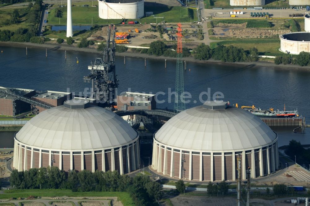 Hamburg aus der Vogelperspektive: Kohle- Kraftwerksanlagen des Vattenfall Kraftwerks Moorburg in Hamburg