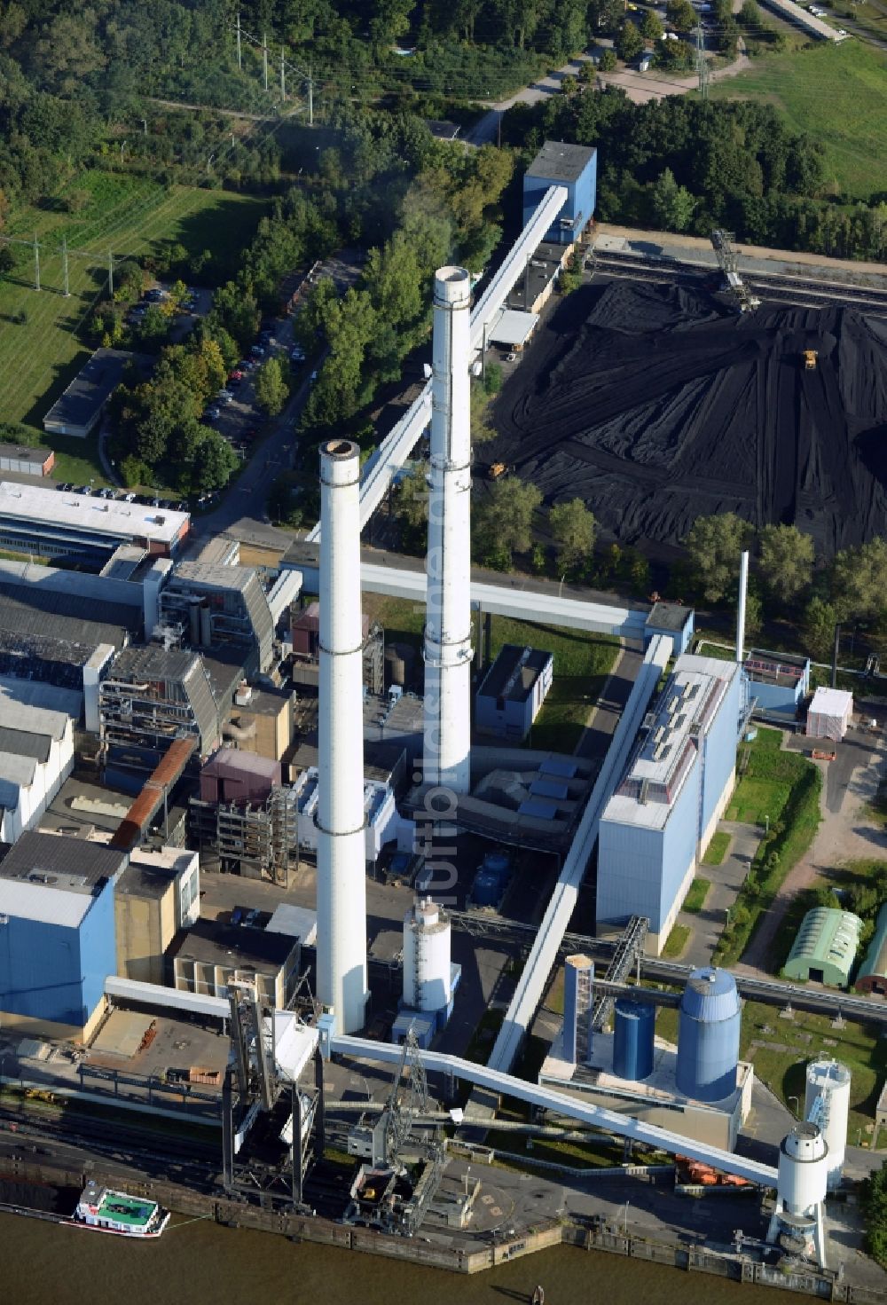 Wedel von oben - Kohlekraftwerk - Heizkraftwerk Wedel in Schleswig-Holstein