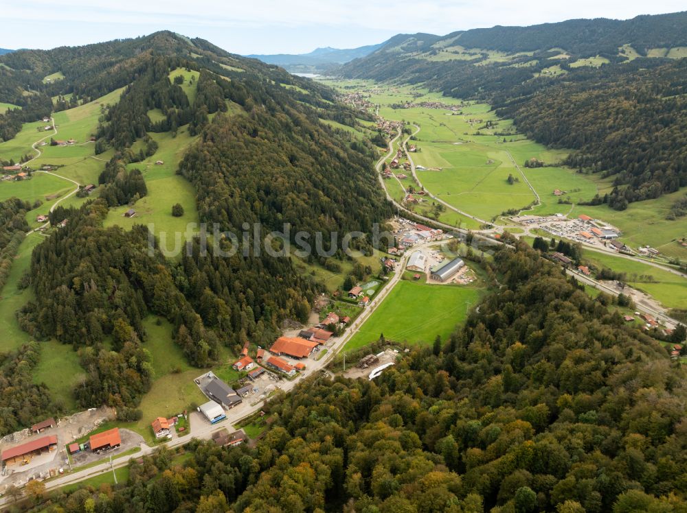 Oberstaufen von oben - Konstanzer Tal bei Oberstaufen im Bundesland Bayern, Deutschland