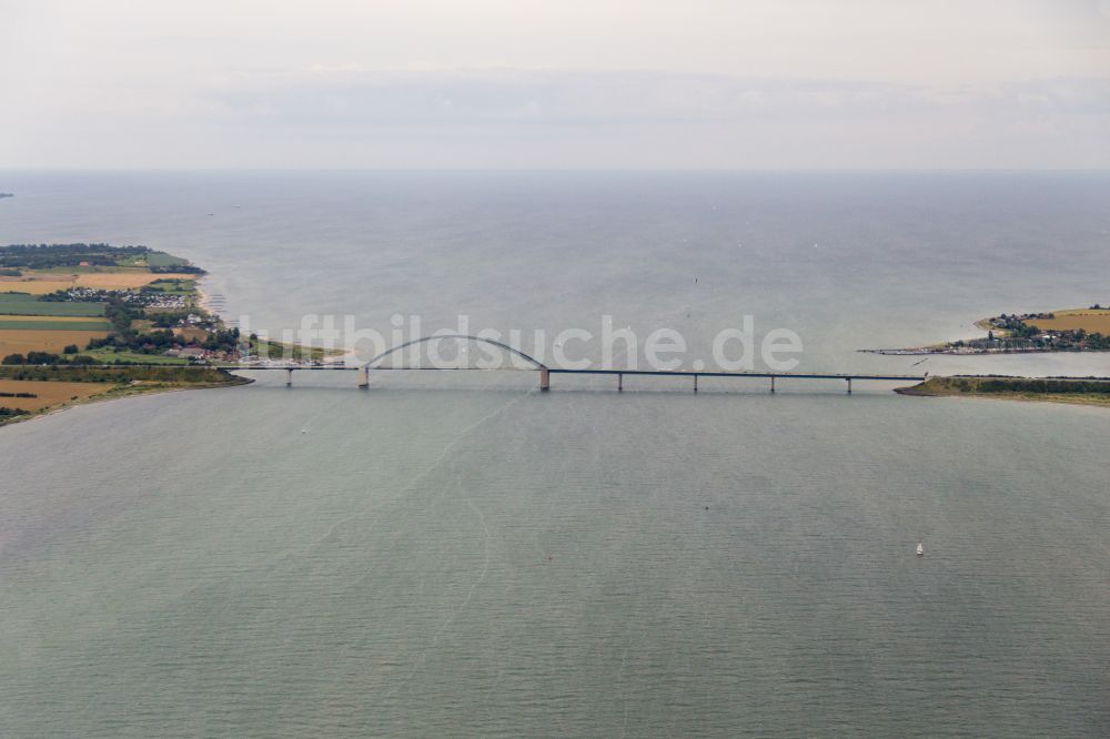 Luftaufnahme Fehmarn - Konstruktion der Seebrücke über die Ostsee in Fehmarn im Bundesland Schleswig-Holstein, Deutschland