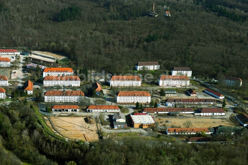 Darmstadt von oben - Konversions- Baustelle Gebäudekomplex der ehemaligen Militär- Kaserne in Darmstadt im Bundesland Hessen, Deutschland