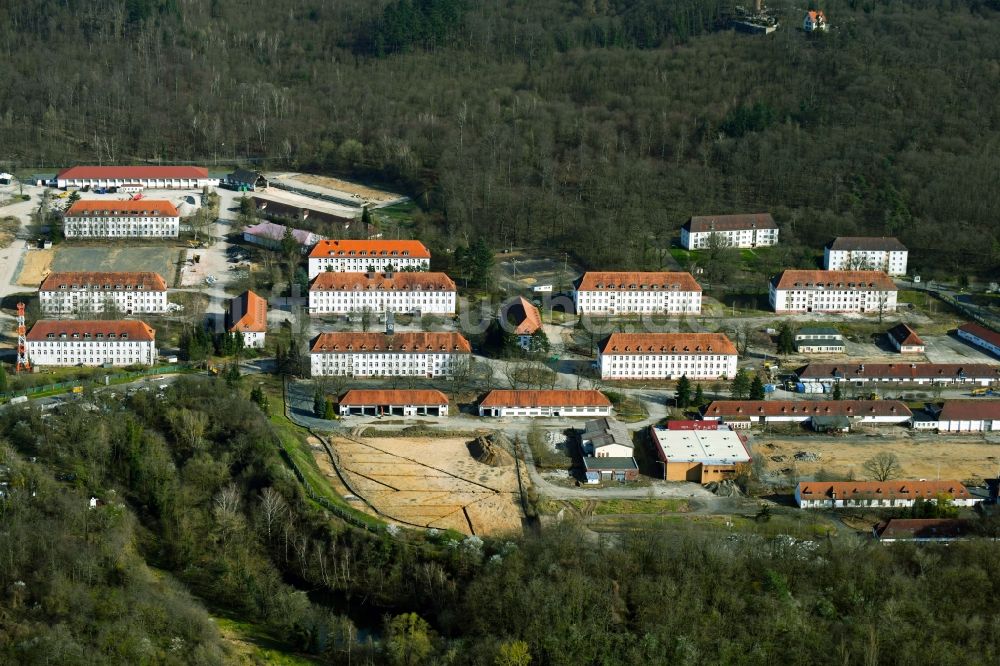 Darmstadt aus der Vogelperspektive: Konversions- Baustelle Gebäudekomplex der ehemaligen Militär- Kaserne in Darmstadt im Bundesland Hessen, Deutschland