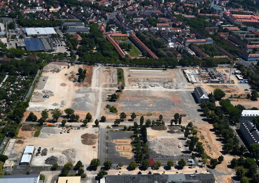 Luftaufnahme Schweinfurt - Konversions- Baustelle Gebäudekomplex der ehemaligen Militär- Kaserne in Schweinfurt im Bundesland Bayern, Deutschland