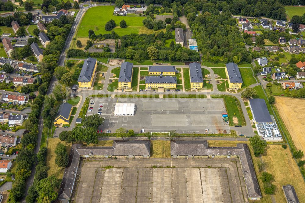 Luftbild Soest - Konversions- Baustelle Gebäudekomplex der ehemaligen Militär- Kaserne in Soest im Bundesland Nordrhein-Westfalen, Deutschland