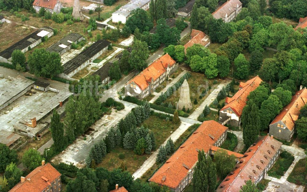 Zossen von oben - Konversions- Baustelle Gebäudekomplex der ehemaligen Militär- Kaserne in Zossen im Bundesland Brandenburg, Deutschland