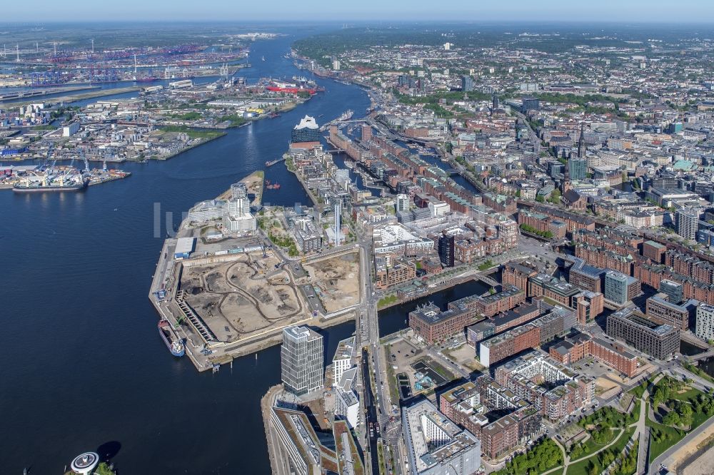 Luftbild Hamburg - Konzerthaus Elbphilharmonie mit Speicherstadt in Hamburg