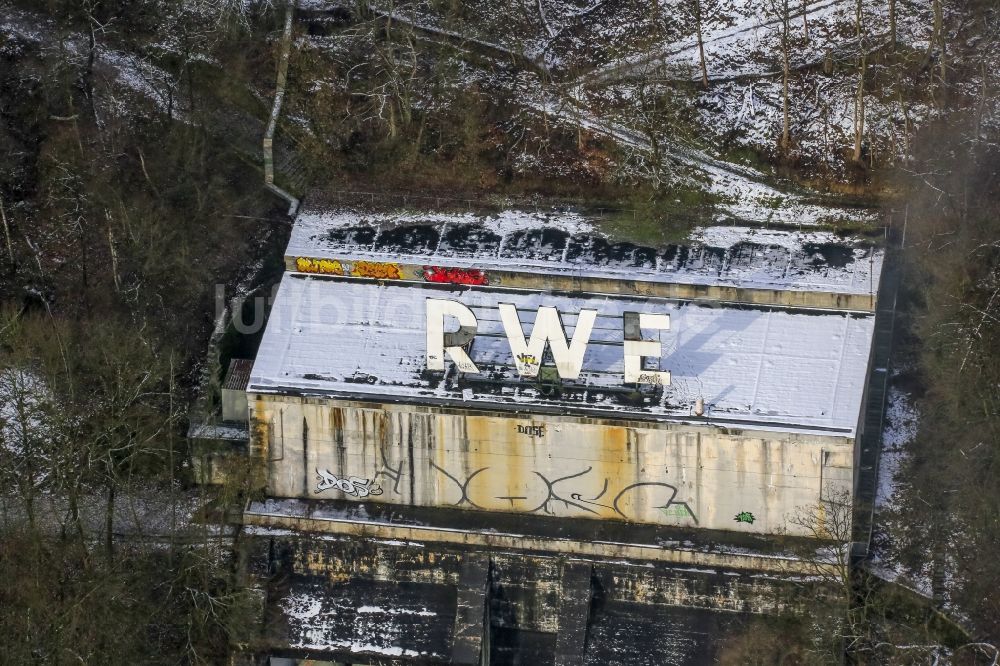 Luftbild Herdecke - Köpchenwerk- Pumpspeicherwerk mit Speicherbecken über dem Hengsteysee in Herdecke im Bundesland Nordrhein-Westfalen