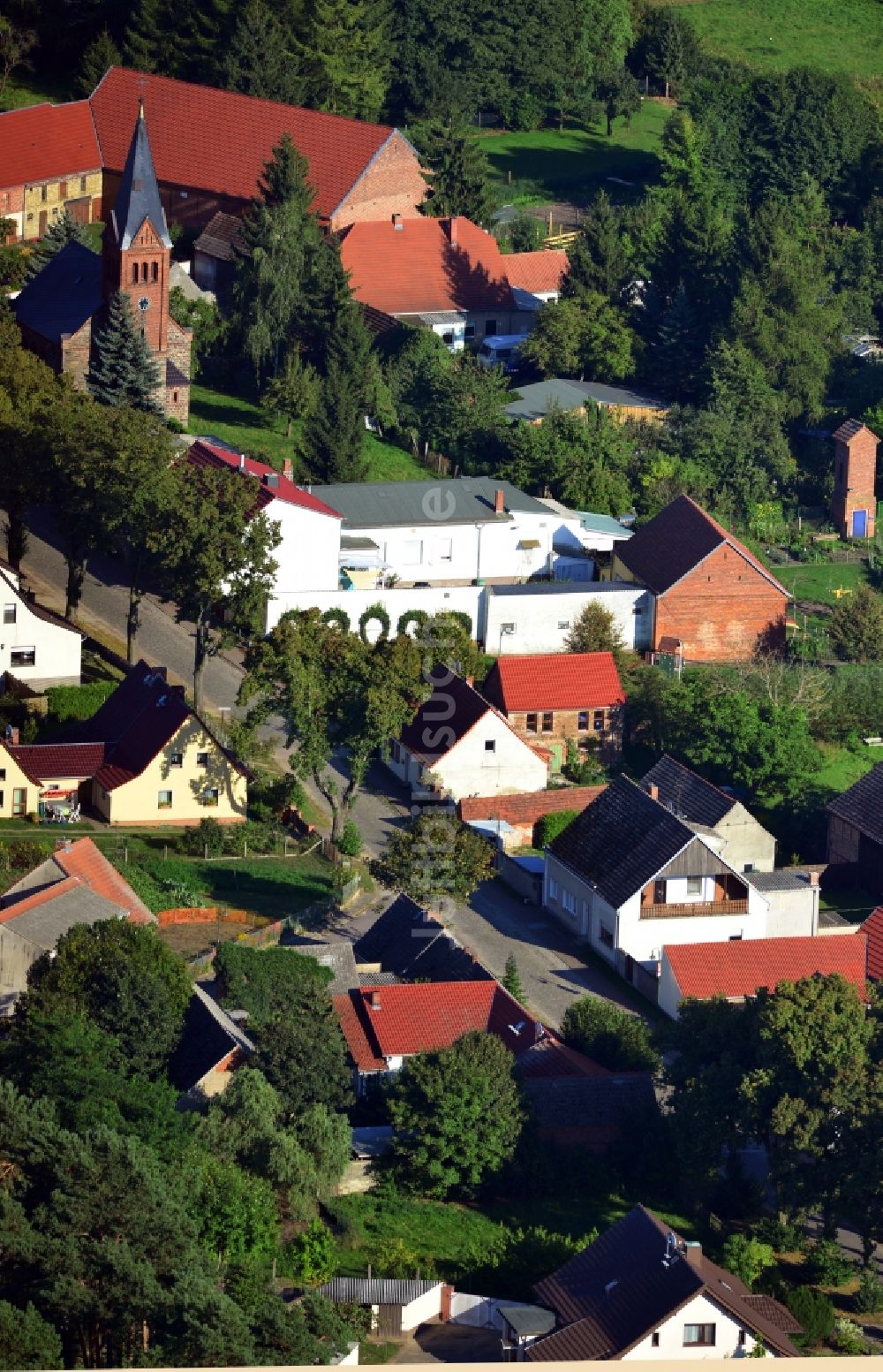 Luftaufnahme Ziesar OT Köpernitz - Köpernitzer Dorfstraße in Ziesar im Bundesland Brandenburg